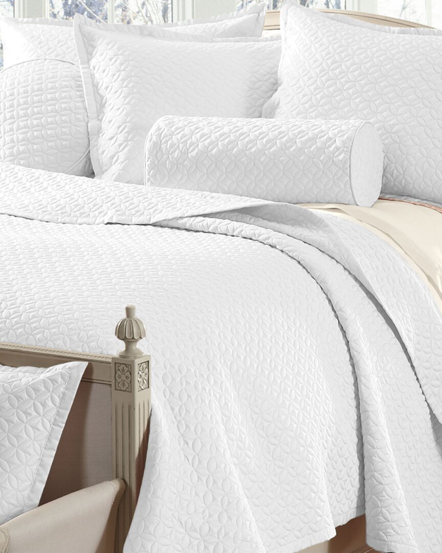 Cuddledown Sateen Meridian Quilted Sham - Standard In White