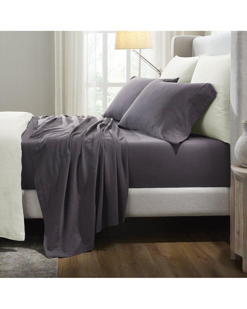Superior Chloe 100% Cotton Linen Texture Vintage Wash Solid Deep Pocket  Percale Sheet Set