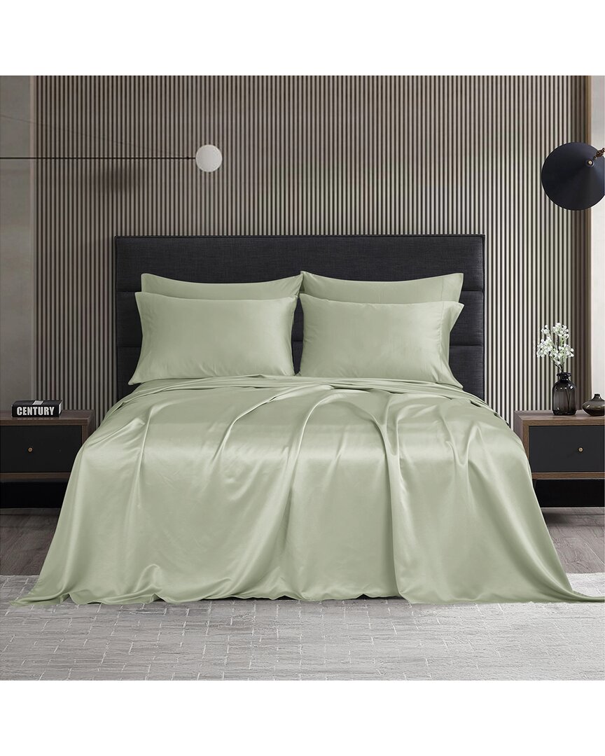Modern Threads Satin Sheet Set In Green