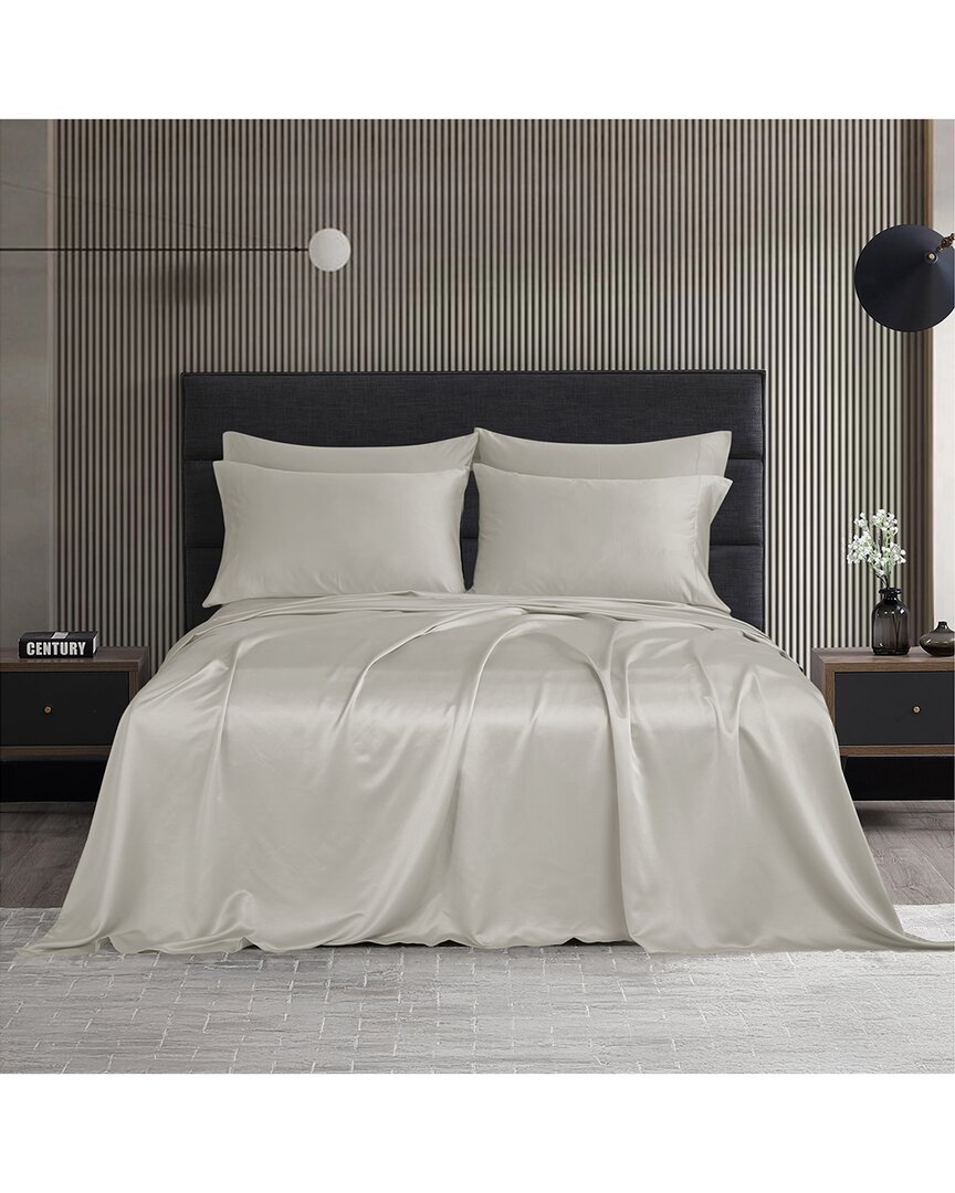 Modern Threads Satin Sheet Set In Gray