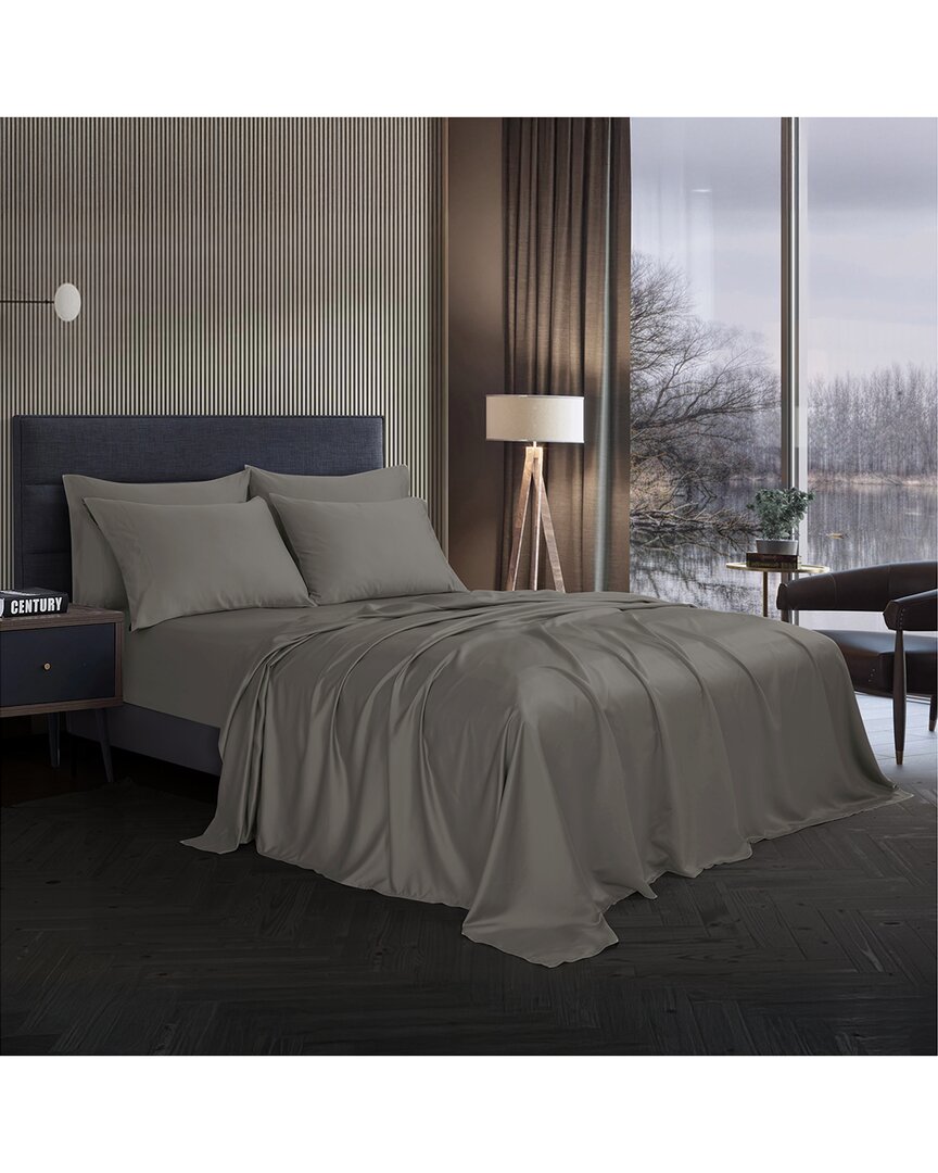 Modern Threads Satin Sheet Set In Gray
