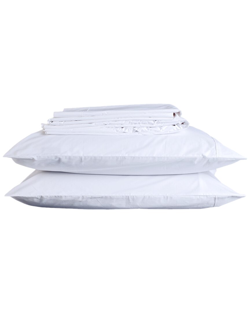 Sleep & Beyond Organic Cotton 300tc Sateen Sheet Set In White