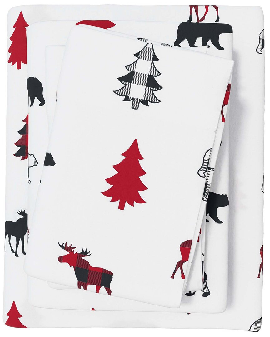 Linery & Co Elevated Lodge 100% Turkish Cotton Flannel Sheet Set In Multi