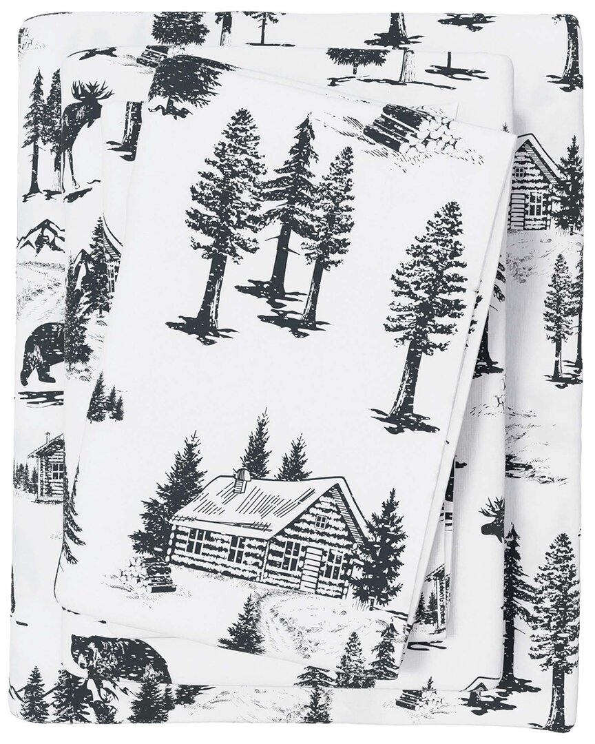 Linery & Co Elevated Lodge 100% Turkish Cotton Flannel Sheet Set In Multi