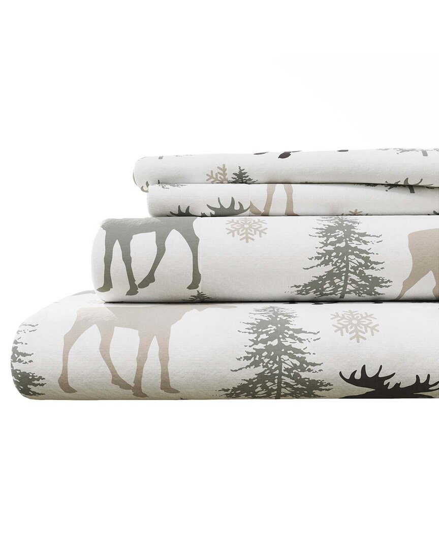 Linery & Co Elevated Lodge 100% Turkish Cotton Flannel Sheet Set In Multi