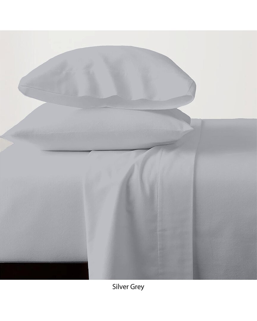 Dormisette 300 Thread Count Egyptian Cotton Sateen Hemstitch Sheet Set In Gray