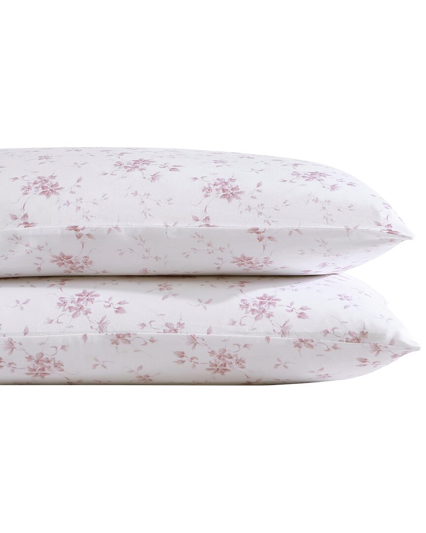 Laura Ashley Garden Muse Set Of 2 Sateen Shams In Pink