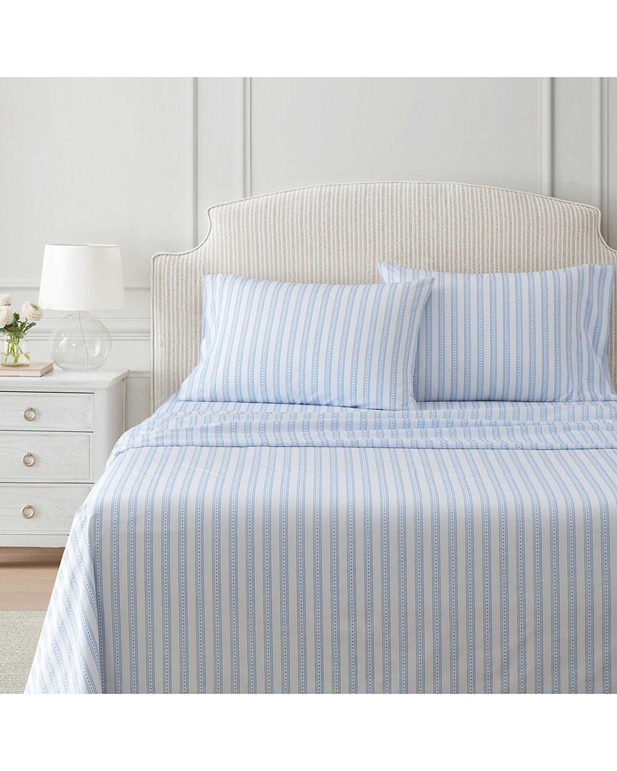 Martha Stewart Francesca Stripe Cotton Percale Sheet Set