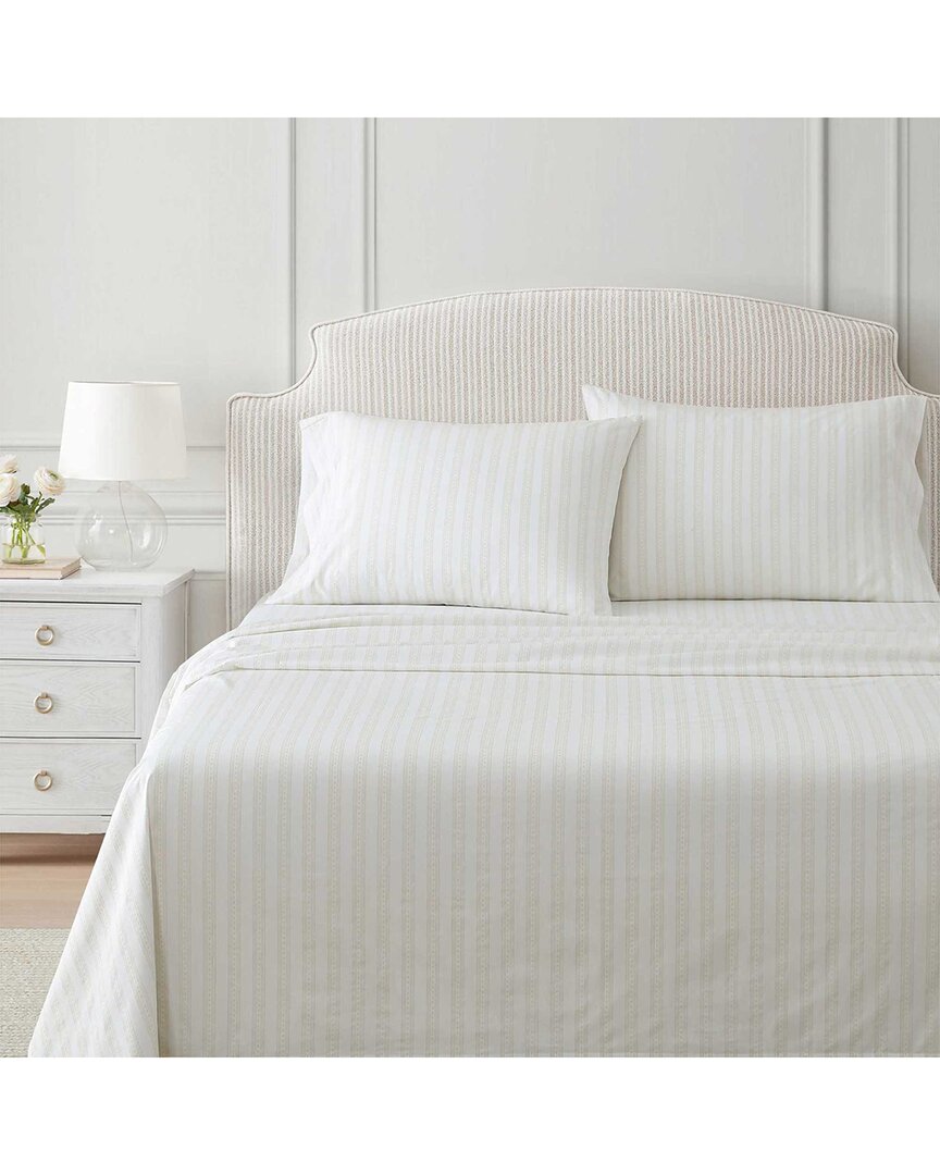 Martha Stewart Francesca Stripe Cotton Percale Sheet Set