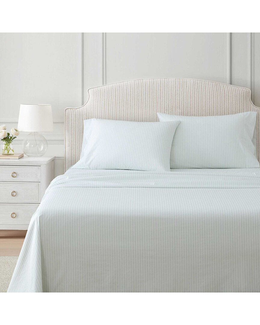Martha Stewart Ticking Stripe Cotton Percale Sheet Set