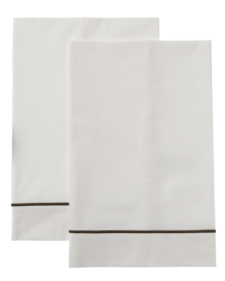 Shop Frette One Bourdon Grey Line Pillowcase Set