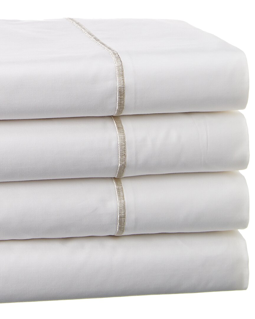 Shop Maurizio Italy Simple Line Sheet Set In White