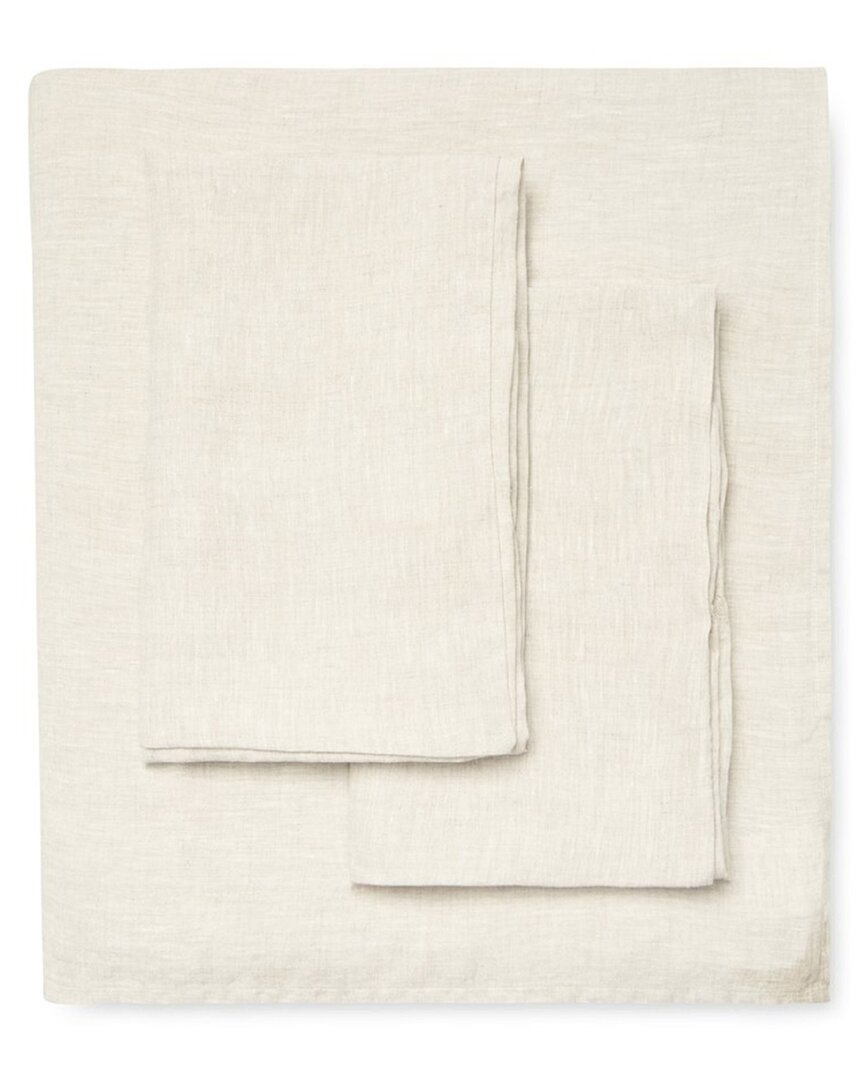 Melange Home Linen Self Hem Sheet Set In Beige