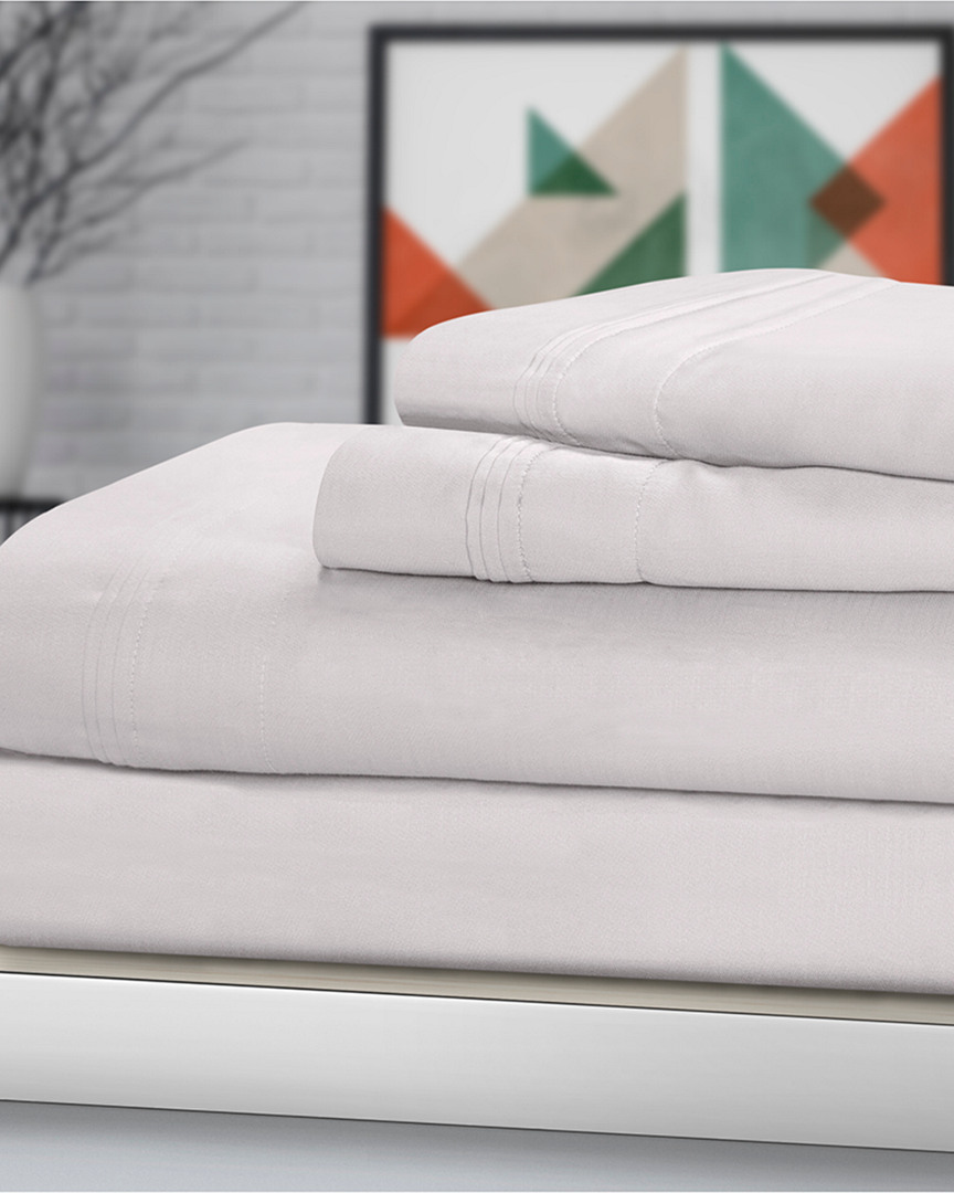 Superior Solid 1500 Thread Count Deep Pocket Sheet Set In Platinum