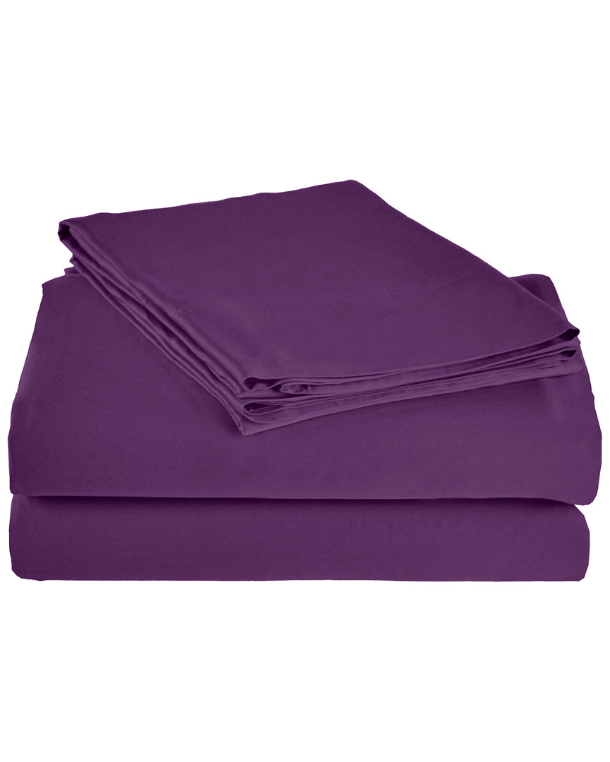 Shop Superior Rayon From Bamboo 300 Thread Count Solid Deep Pocket Sheet Set In Purple