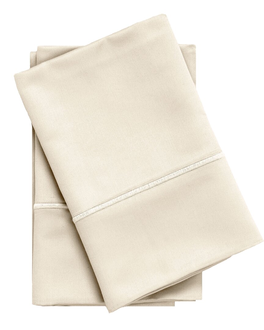 Superior 650 Thread Count Embroidered Egyptian Cotton Set Of 2 Pillow Cases In White