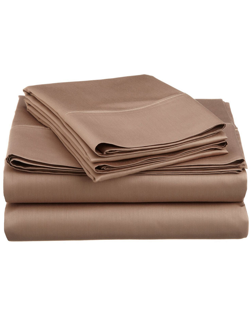 Superior 600tc Solid Cotton Sheet Set In Taupe