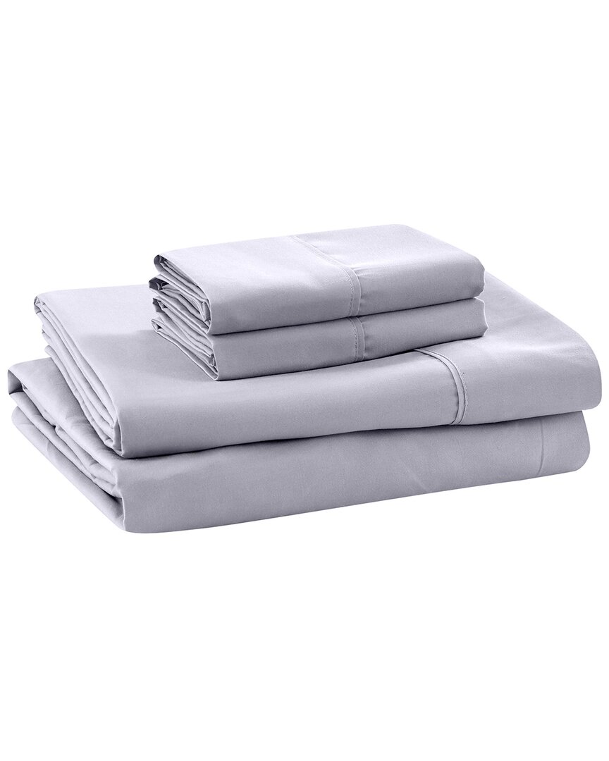 Modern Threads Solid Easy Care Microfiber Sheet Set In Purple