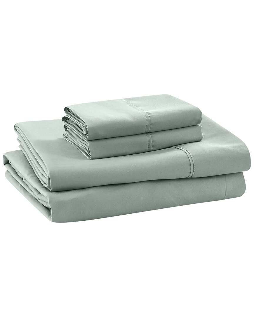 Modern Threads Solid Easy Care Microfiber Sheet Set In Grey