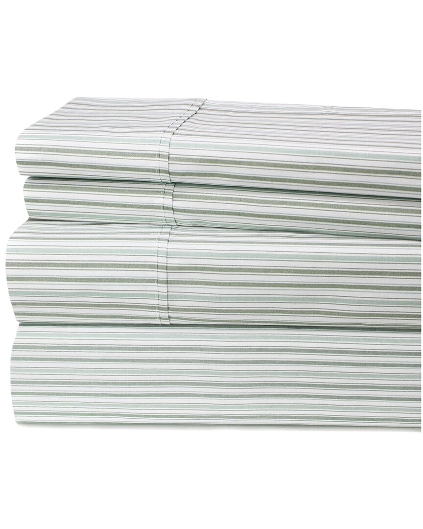 Melange Home 200tc Percale Shirt Stripe Sheet Set