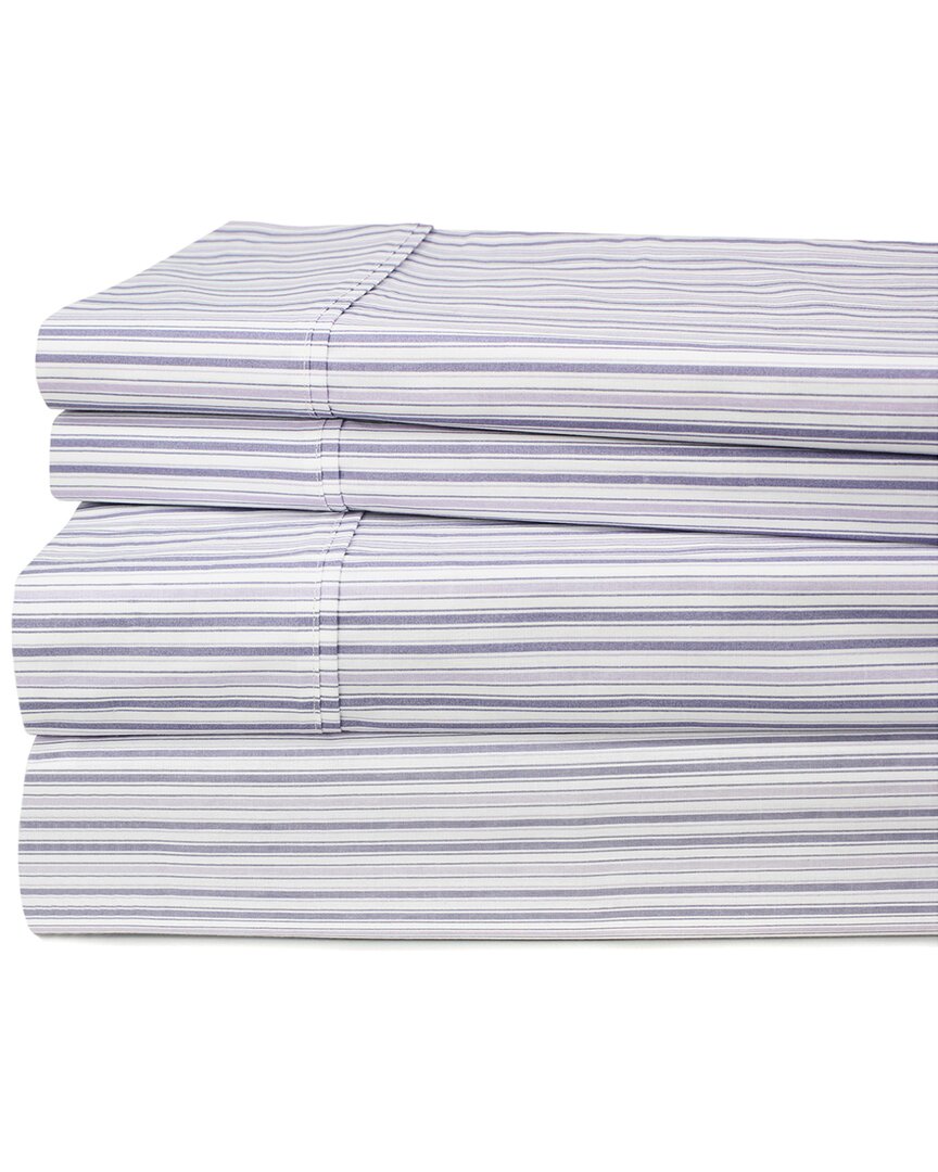 Melange Home 200tc Percale Shirt Stripe Sheet Set