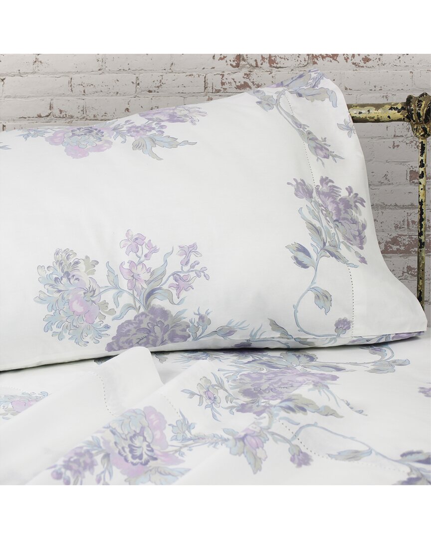 Shop Melange Home Set Of Two 200 Thread Count Cotton Percale Jardin De Rose Pillowcases