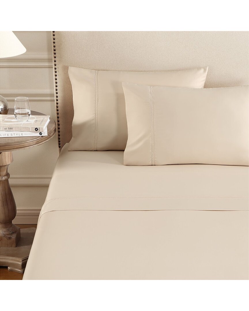 Pure Parima 500 Thread Count Egyptian Cotton Yalda Sheet Set In Neutral