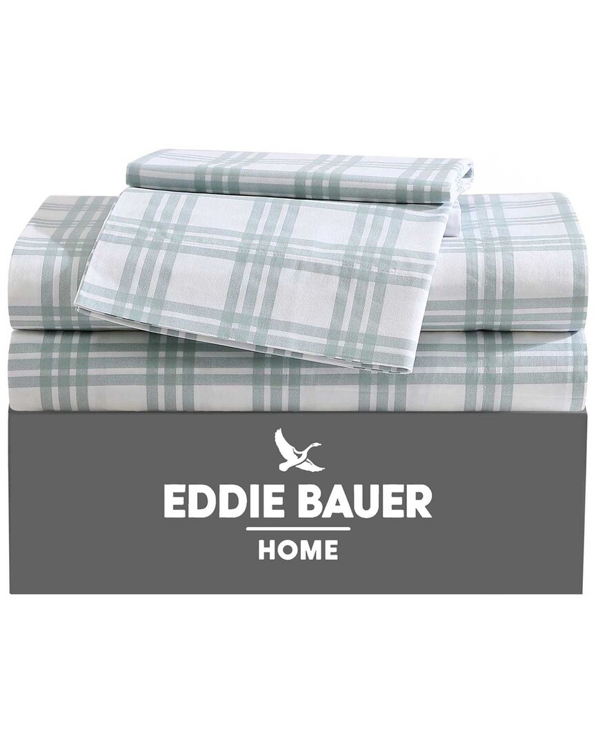 Shop Eddie Bauer 200 Thread Count Basic Plaid Sheet Set