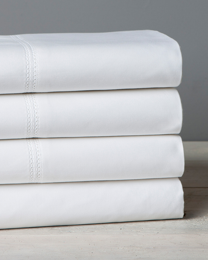 Belle Epoque Double Stitch Sheet Set In White
