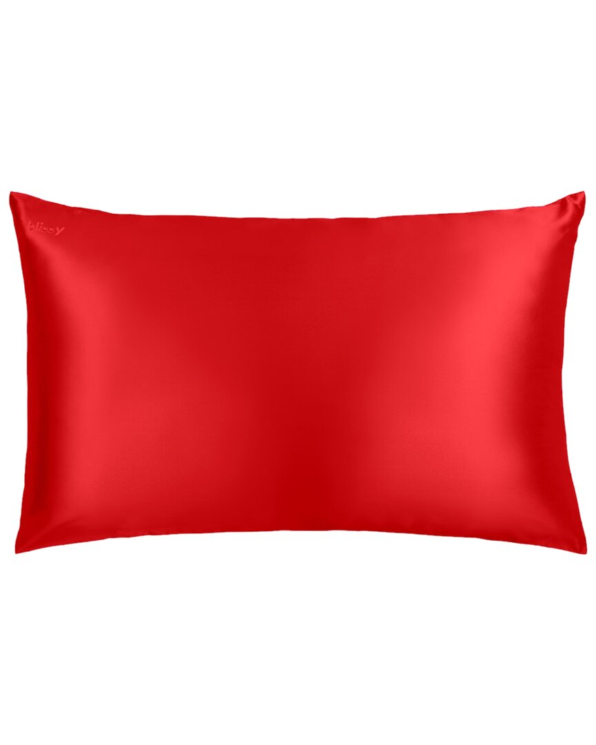 Blissy 100% Mulberry Silk Pillowcase In Red