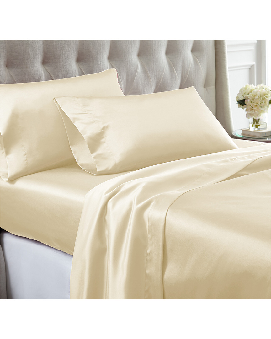 Modern Threads 4pc Solid Satin Easy Care Sheet Set In Gold