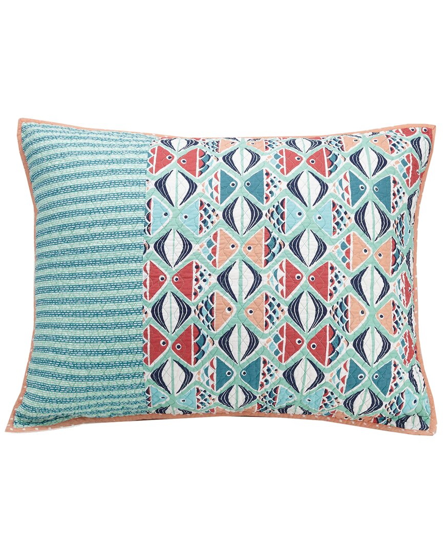 Vera Bradley Go Fish Standard Sham In Blue