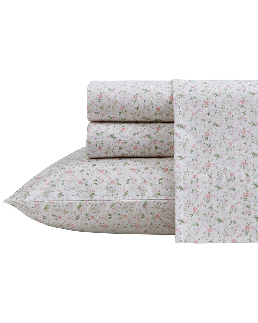 Laura Ashley 200 Thread Count Evie Cotton Percale Sheet Set