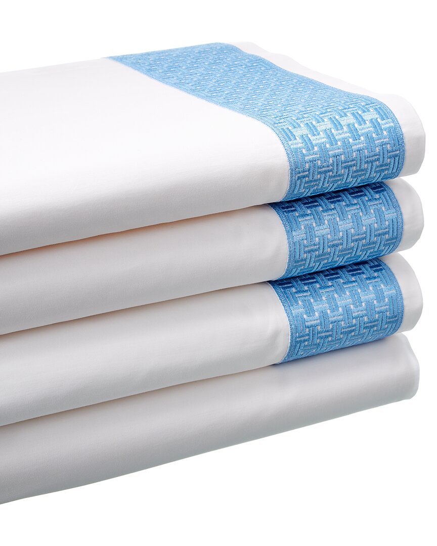 Maurizio Italy Basket Weave Sheet Set In Blue