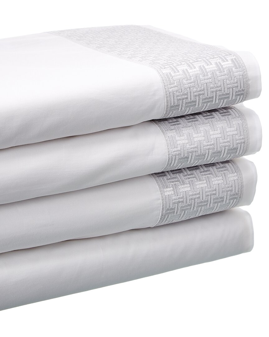 Maurizio Italy Basket Weave Sheet Set In White