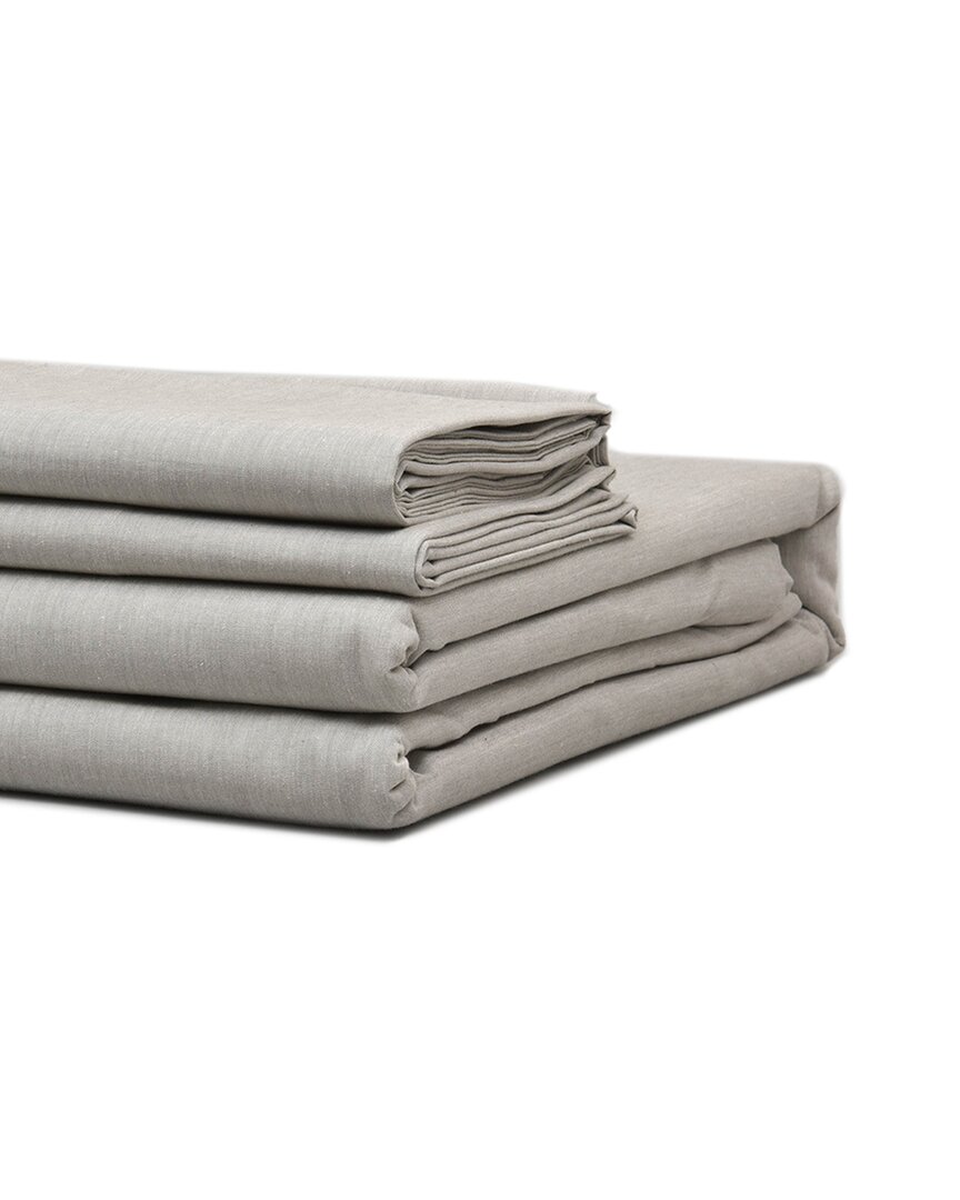 Bombacio Linens 200tc Melange Pillowcase Set In Grey