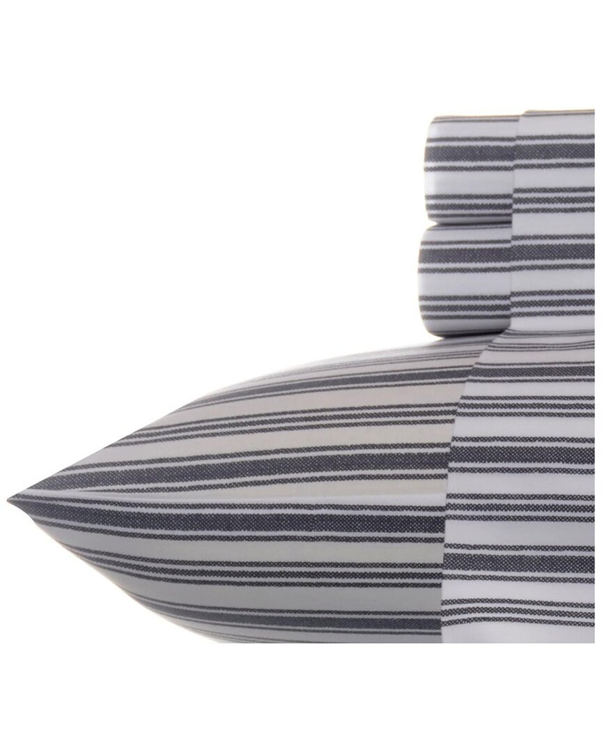 Nautica Coleridge Stripe 4pc Charcoal Sheet Set
