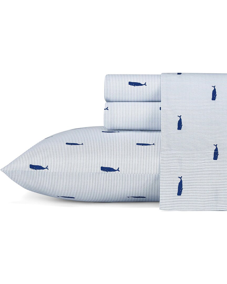 Nautica Whale Stripe Full Sheet Set Bedding In Blue
