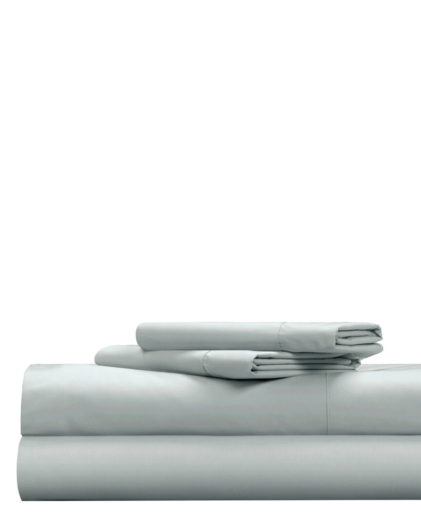 Pillow Guy Classic Cool & Crisp 100% Cotton Percale 4-piece Sheet Set In Grey