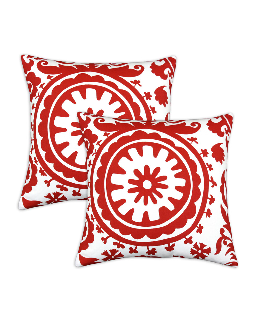 Chooty & Co. Suzani Set Of 2 Decorative Pillows In Multi