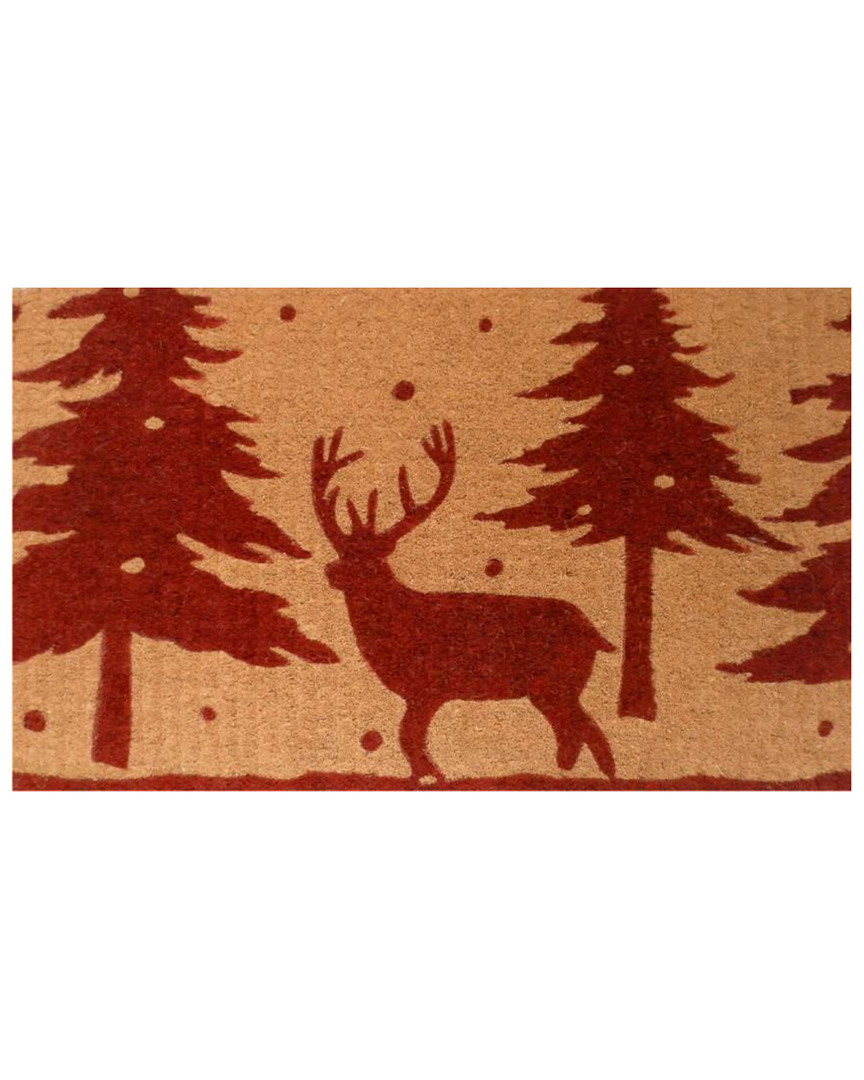 Home & More Christmas Reindeer Doormat In Brown