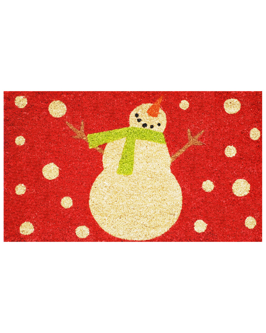 Home & More Holiday Snowman Tufted Doormat In Red