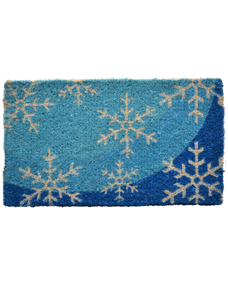 Imports Decor Blue Flakes Hand-made Doormat In Beige