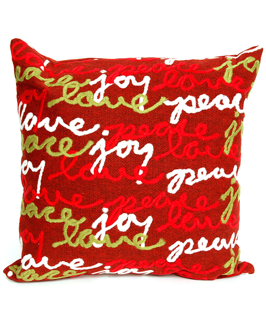Liora Manne Script Decorative Pillow In Red