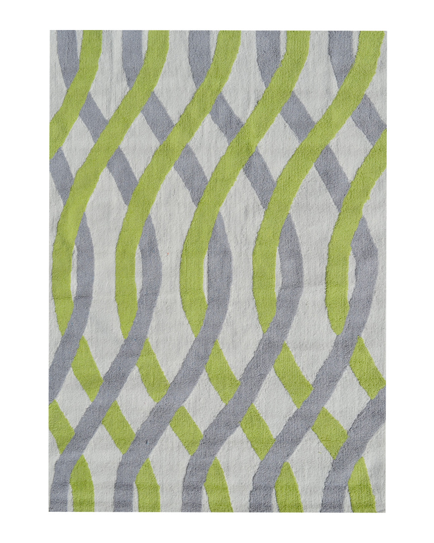 Pop Accents Tangled Hand-hooked Rug In Gray