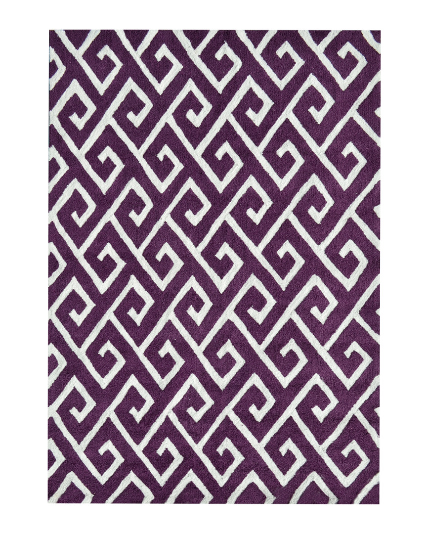 Pop Accents Greek Hand-hooked Rug In Purple