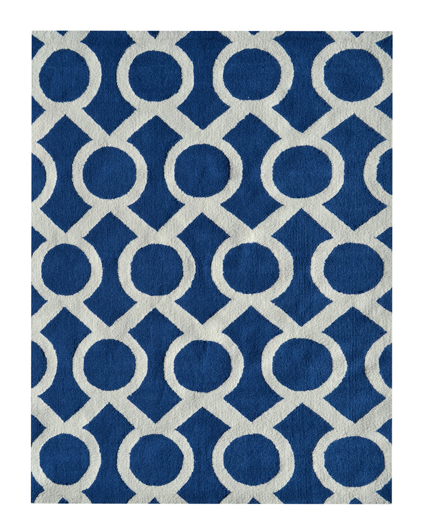 Pop Accents Medal Hand-hooked 5ft X 7ft Rug In Blue