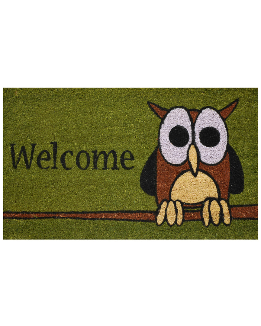 Home & More Owl Welcome Doormat In Green