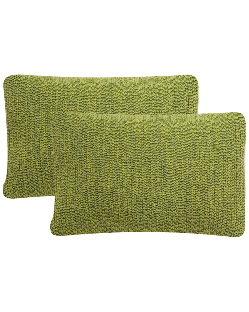 Safavieh Discontinued  Set Of 2 Soleil Solid Indoor/outdoor Pillows