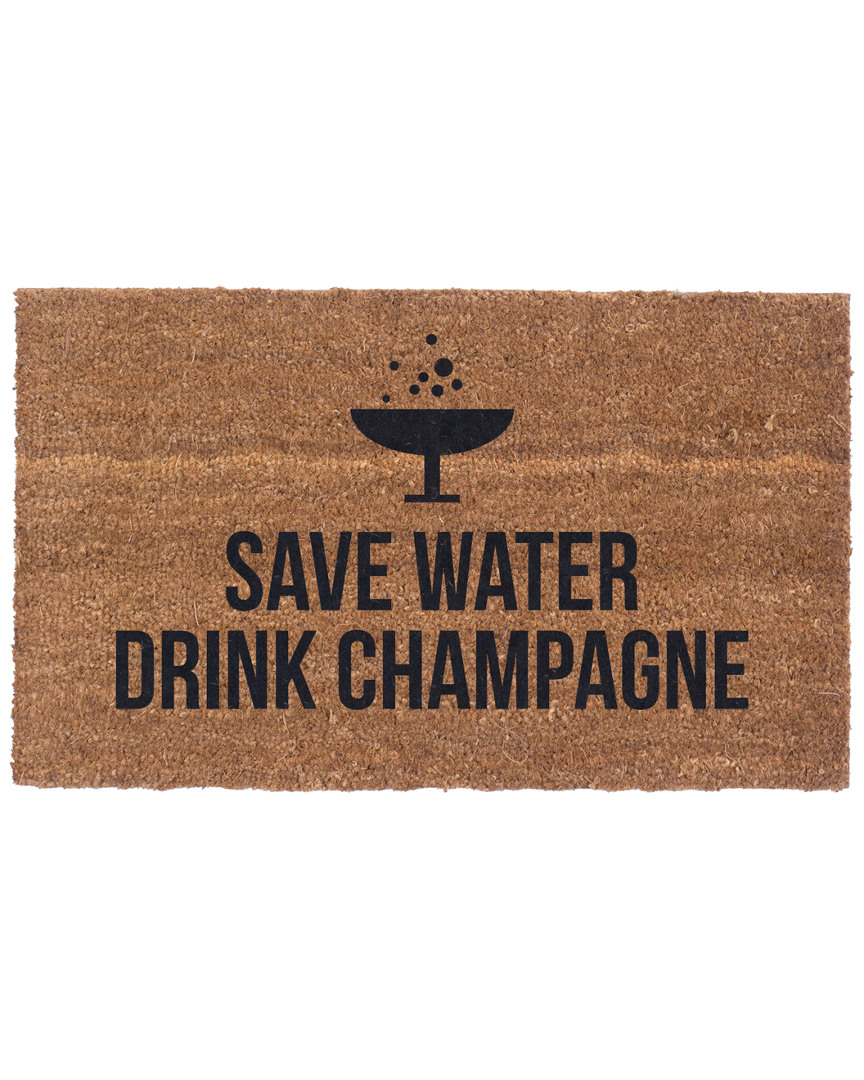 Coco Mats N More Save Water Drink Champagne Doormat